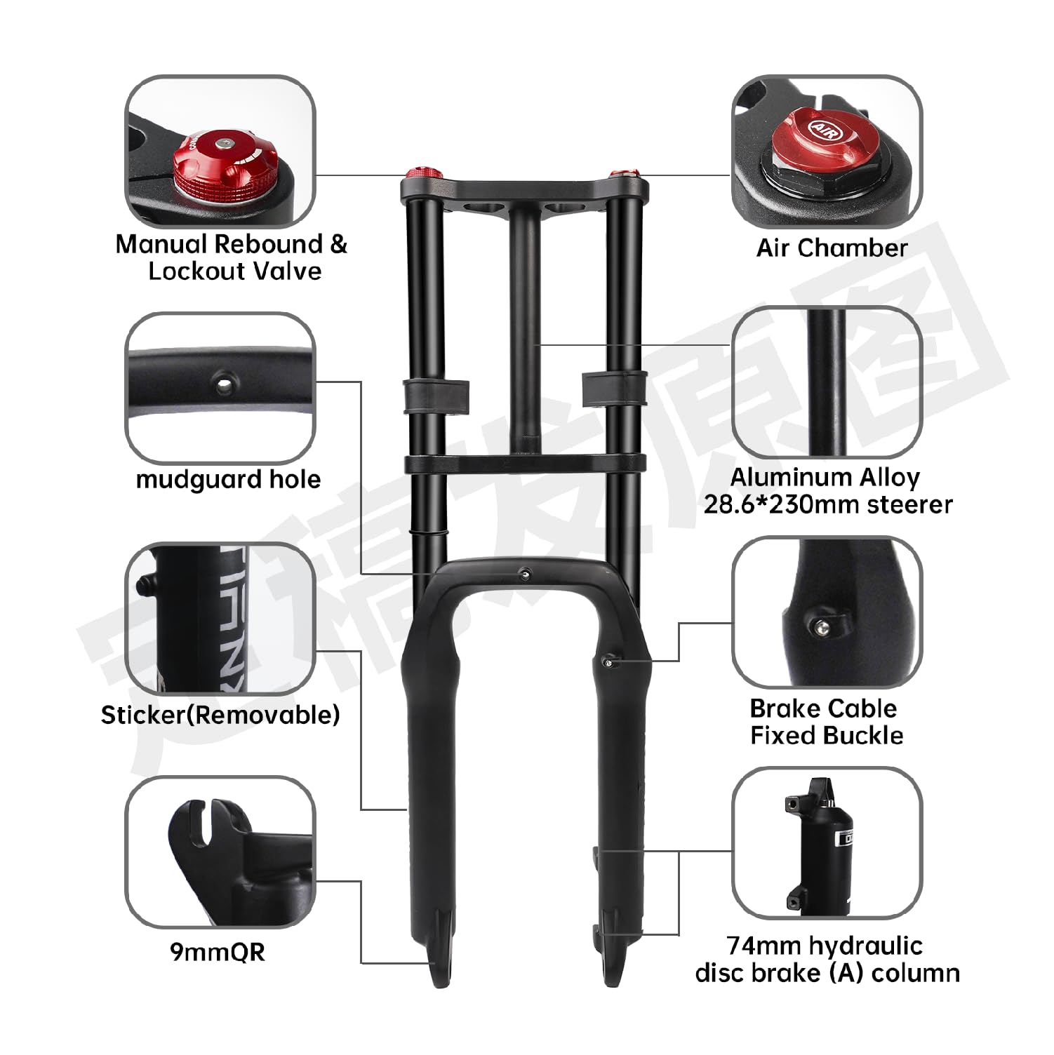 Amazon | TIANXON バイクサスペンションフォーク ダブルクラウン 20×4